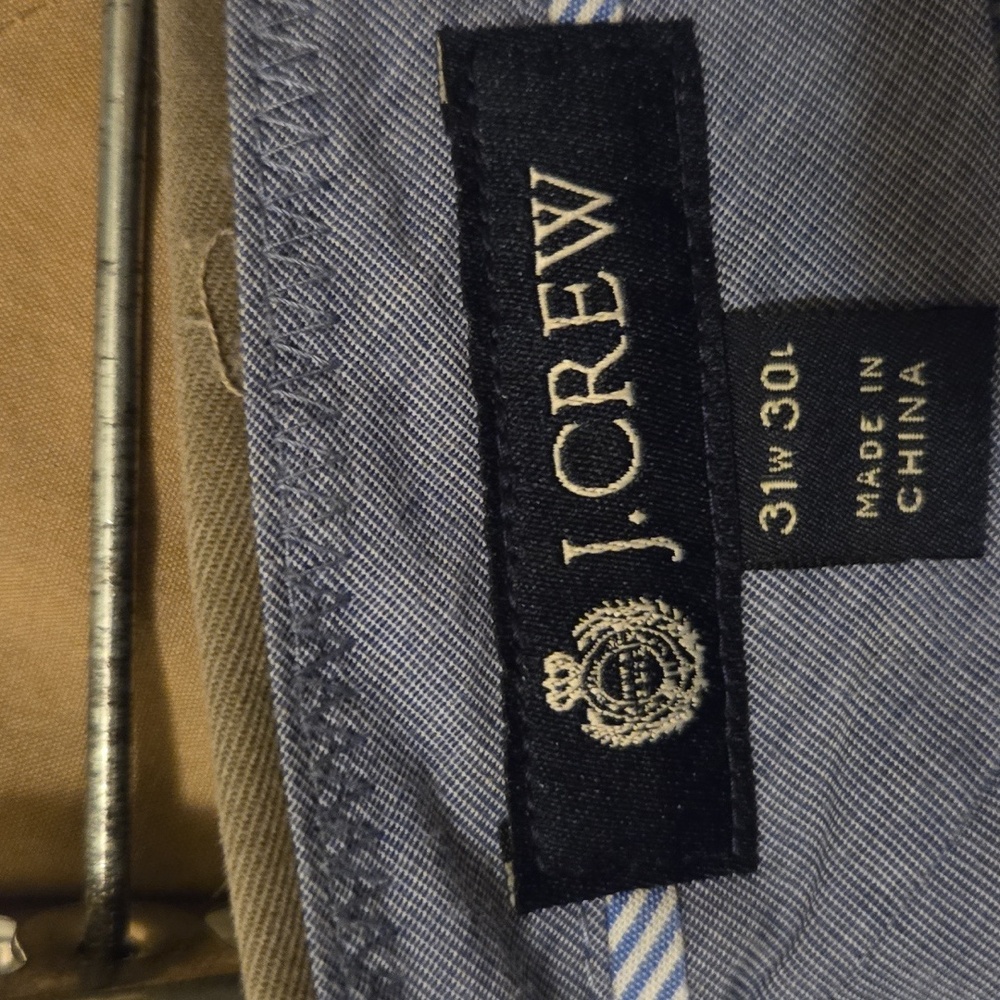 JC Crew Dress Slacks 31/30 Dark Tan/ Khaki Color 100% cotton - Picture 2 of 2